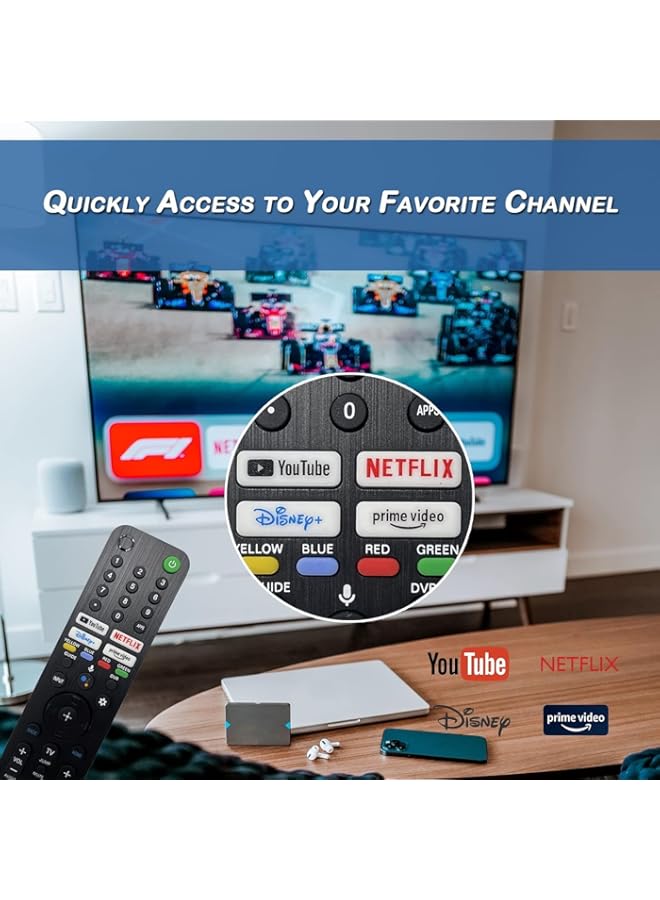 HuHa Tv Remote Replacement Compatible With RMF-TX520U Voice Remote Control Replacement for Sony TV, Replacement Remote for Sony LCD LED TV, KD XR Series, Voice Search Mic & Short Keys  - Image 3