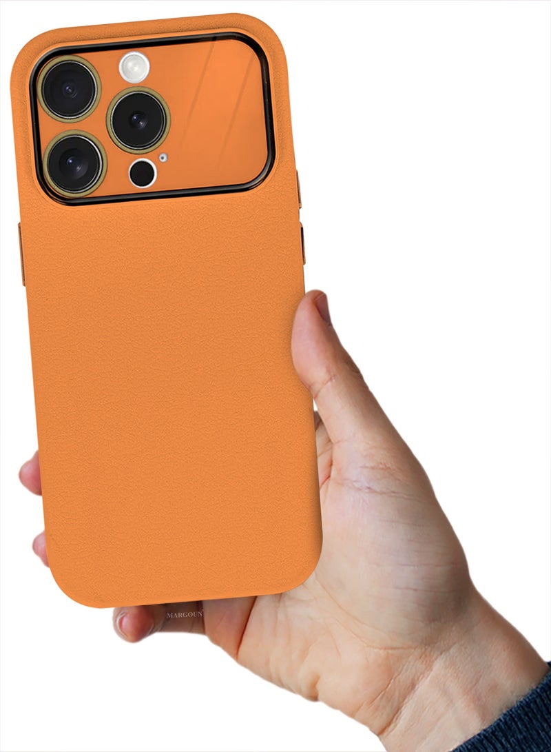 Hard Silicone Case Cover for Apple iPhone 13 pro - Cover with Camera Protection Bumper - Auto Focus Design - Orange - Image 2