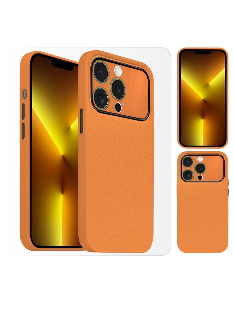 Hard Silicone Case Cover for Apple iPhone 13 pro - Cover with Camera Protection Bumper - Auto Focus Design - Orange - Image 1