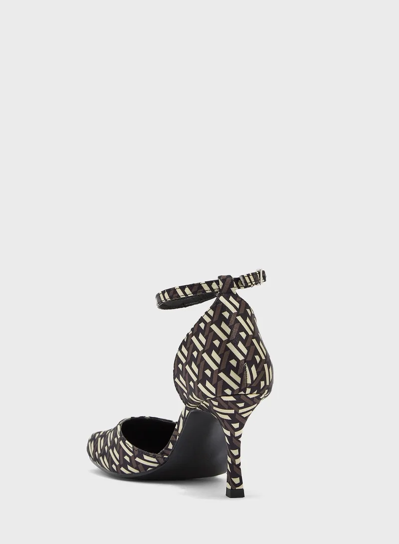 Ginger Printed Square Toe Pump