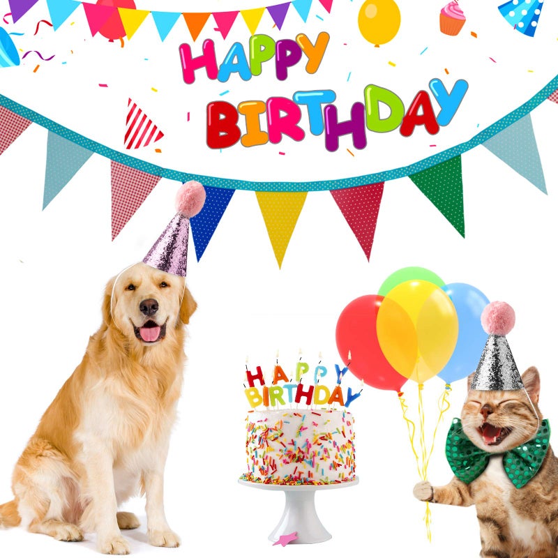 JIAKAI 3pcs Dog Birthday Hat for Pets Party Decoration Suppliesï¼Œ Cat Kitten Headband Hats Charms Grooming Accessories - Image 4