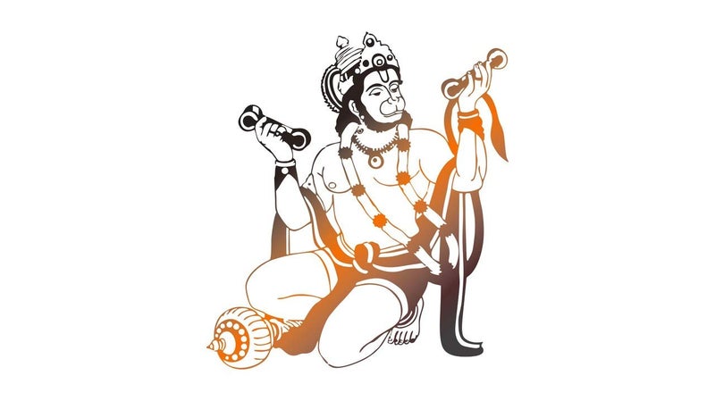DivineDesigns PVC Vinyl Self-Adhesive Hanuman Ji Wall Sticker for Living Room, Bedroom, Office Wall Decoration (20 X 24 INCH) Pack 1 - Image 4