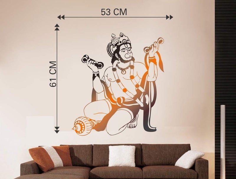 DivineDesigns PVC Vinyl Self-Adhesive Hanuman Ji Wall Sticker for Living Room, Bedroom, Office Wall Decoration (20 X 24 INCH) Pack 1 - Image 3