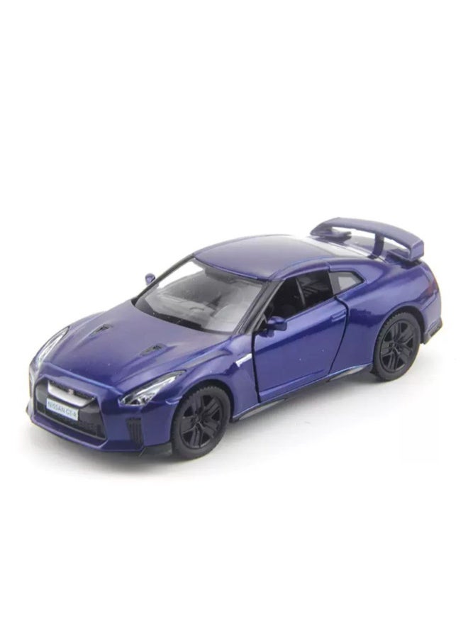 Boxed Marco, 1:36 Simulation Dodge Rambo Land Rover Audi Alloy Car Model Children's Back Run-Color:033-Nissan GT-R-Blue  - Image 1