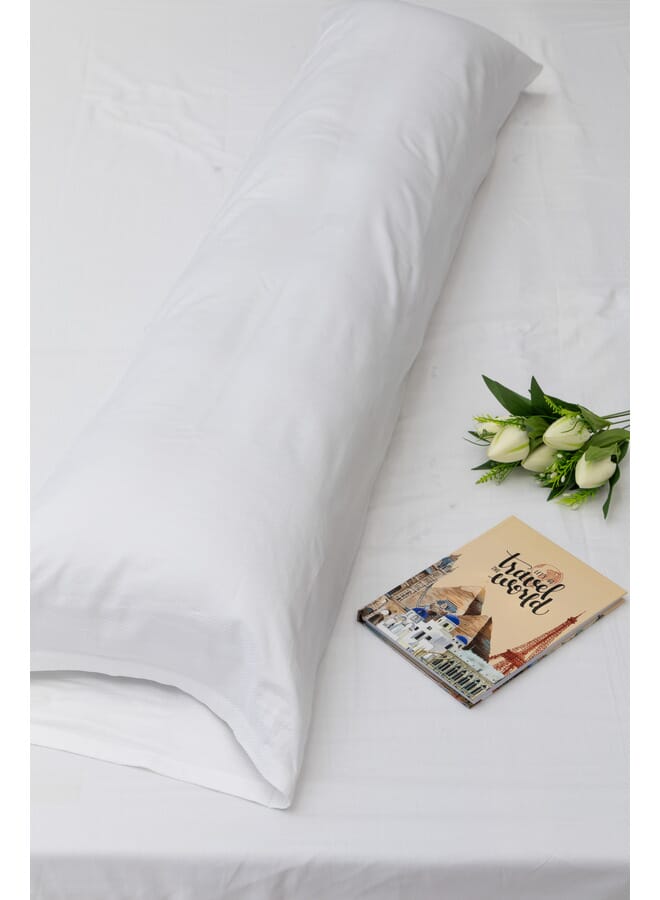 MEHALLA Long Pillowcase Set - Satin - King -180 cm *45 cm - - White - 100% Egyptian cotton