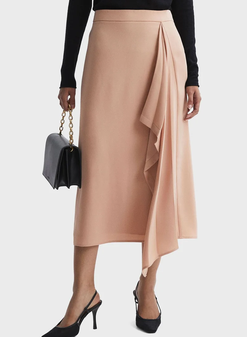 REISS Split Pleated Skirt