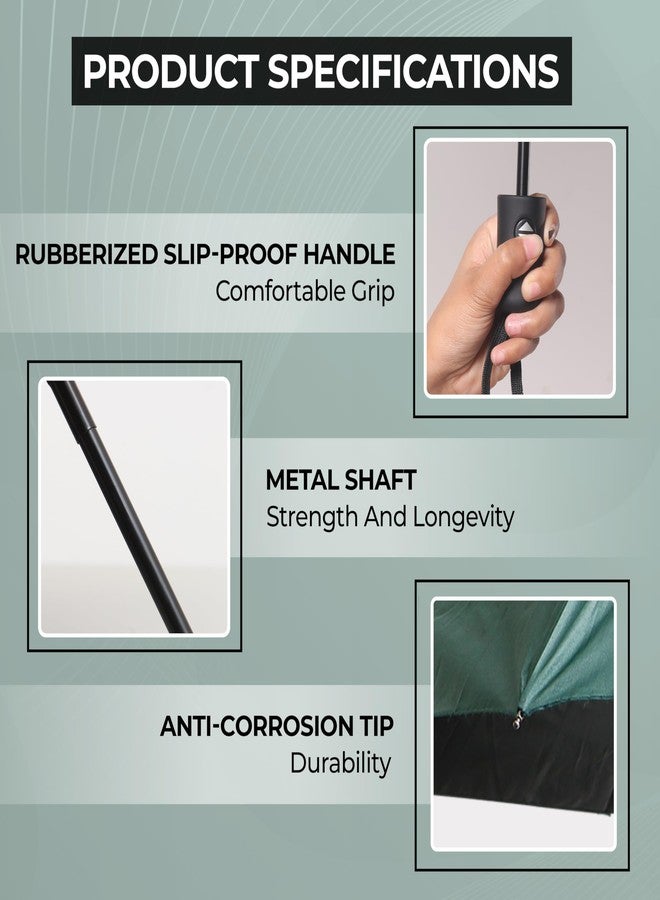 Robustt Wind Resistant Waterproof Umbrella - Dark Green (Pack of 10) | Auto Open & Close Mechanism | Lightweight & Compact | Heavy Duty | Travel- Friendly - Image 3
