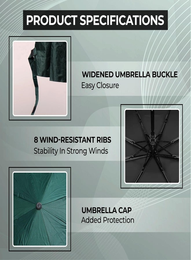 Robustt Wind Resistant Waterproof Umbrella - Dark Green (Pack of 10) | Auto Open & Close Mechanism | Lightweight & Compact | Heavy Duty | Travel- Friendly - Image 2