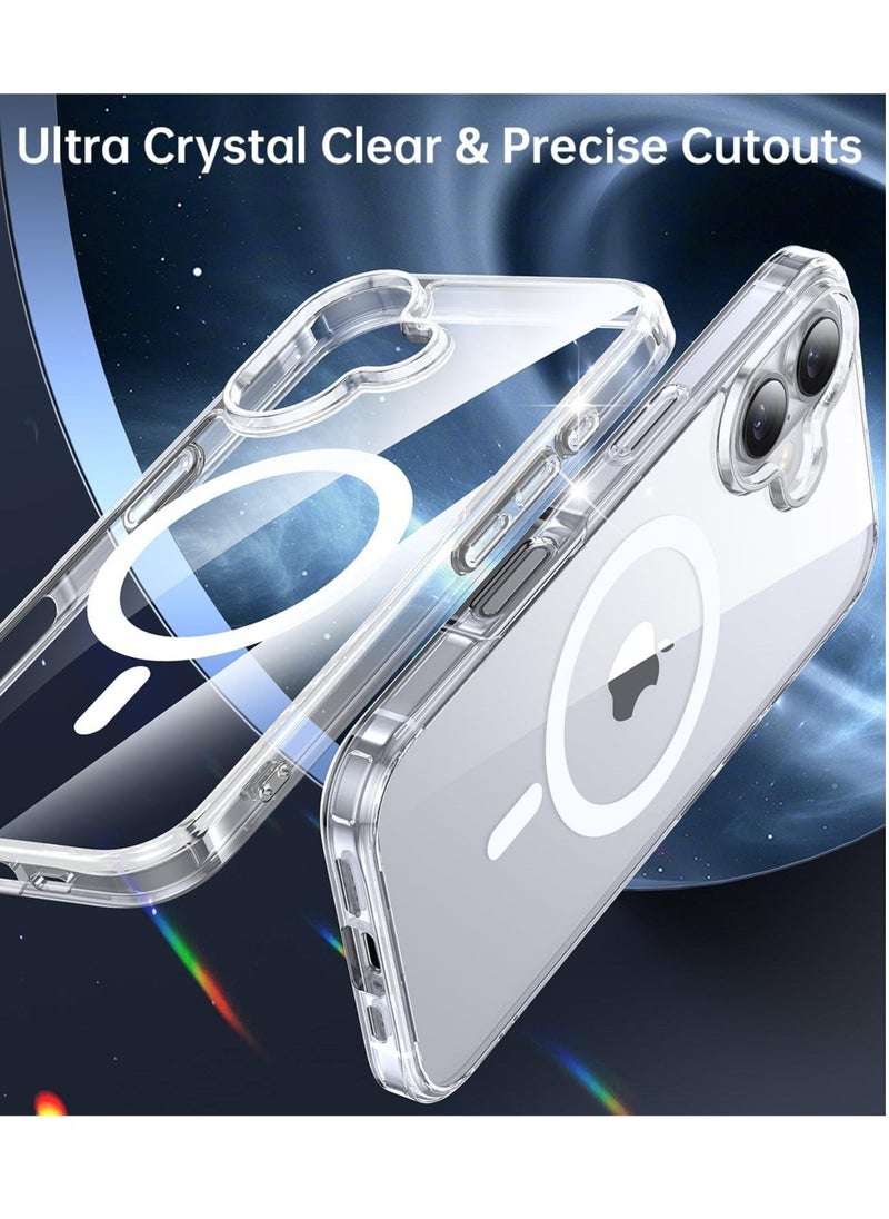 JAJEEK "Magnetic Case Compatible with iPhone 16 – Anti-Yellowing Clear Case with MagSafe Compatibility, Includes 2-Pack Screen and Camera Protectors" - Image 3