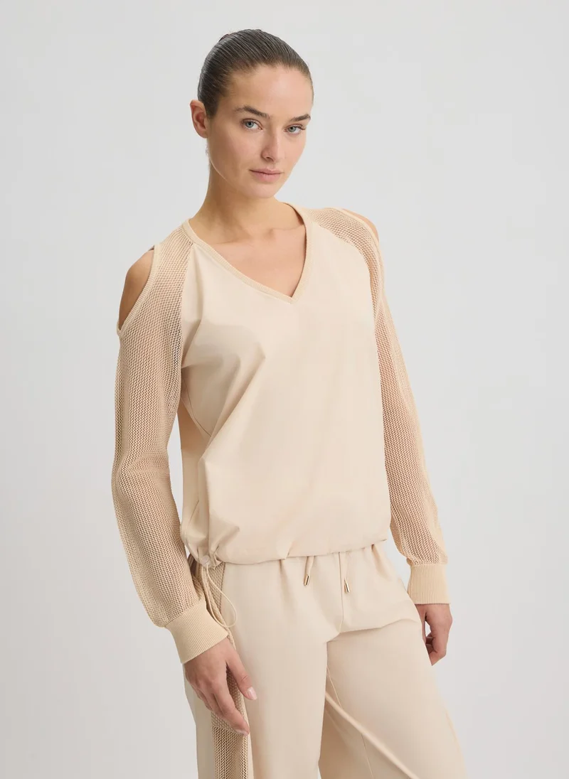 Liu Jo Beige sweatshirt with cut-out