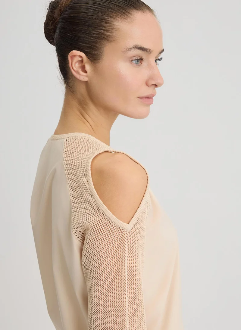 Liu Jo Beige sweatshirt with cut-out
