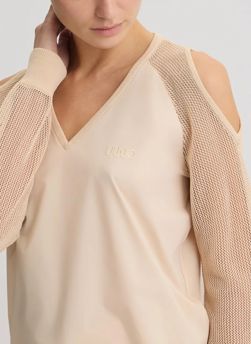 Liu Jo Beige sweatshirt with cut-out
