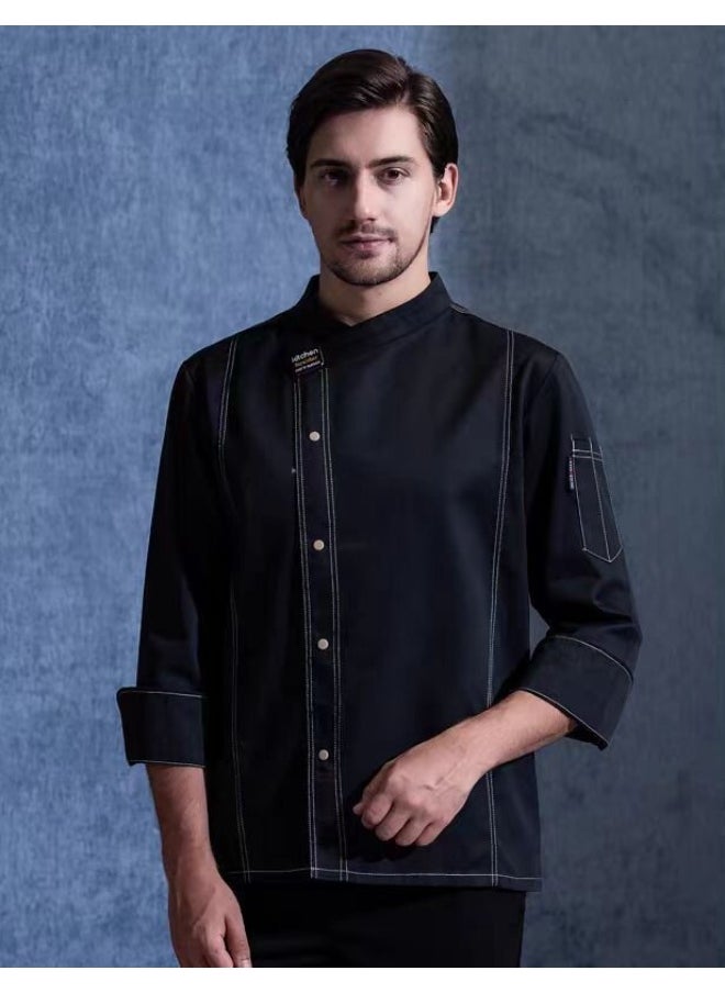 NIBEMINENT Chef Overalls Men's  Summer Dining Hotel Restaurant Kitchen Breathable Kitchen Clothes Breathable  - Image 1
