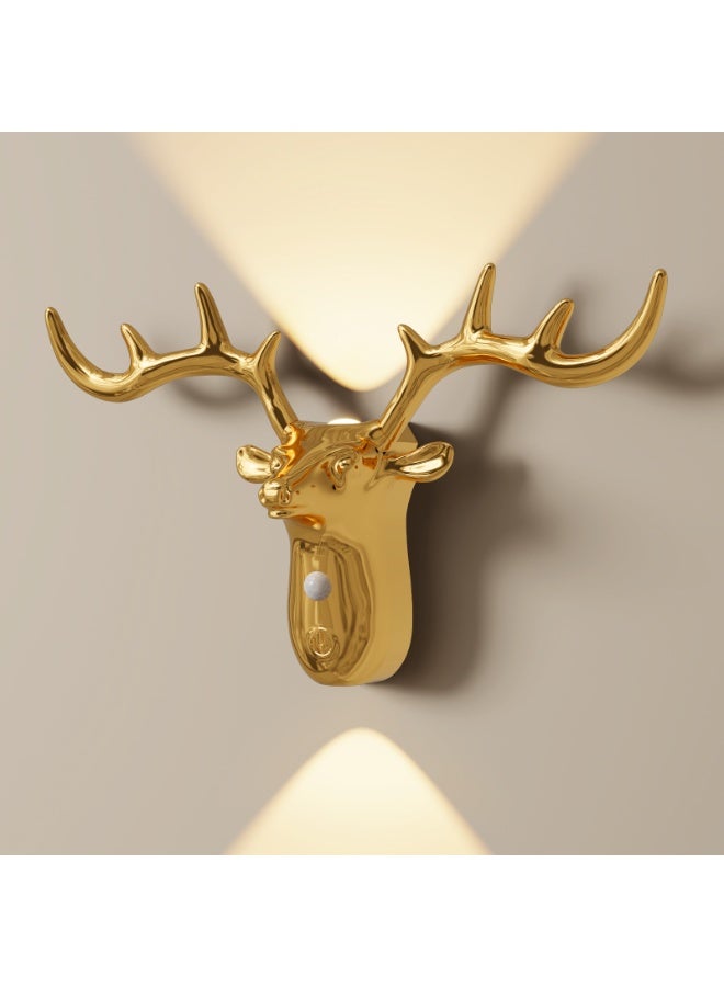 LED human-sensing decorative wall lamp, magnetic attachment without wiring, three lighting modes - Image 1