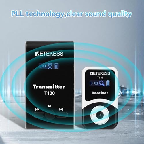 Retekess نظام توجيه الجولات اللاسلكي Retekess T130، نظام ترجمة الكنيسة، سهل الإعداد، جودة صوت واضحة، سماعات توجيه الجولات لجولة المصنع، المدرسة (1 مرسل 15 مستقبل) - Image 3