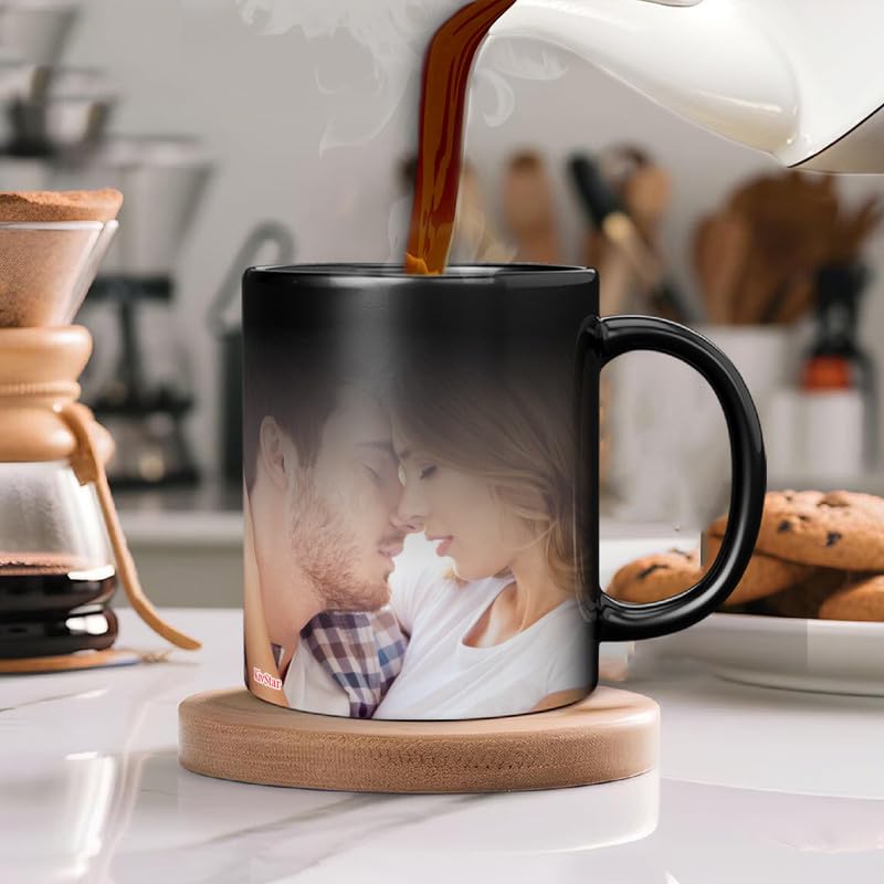 KivStar Photo Black Magic MugCup for Gift to Husband Wife Mother Father Girl Boy Best Friend On Birthday Valentine Anniversary 330 ml KIV08 - Image 1