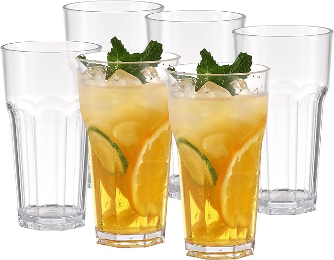Mevanta 400 ML Water Glass Tumbler Highball Glasses Clear Iced Tea and Glasses for Drinking Cocktail Juice Milkshake Coke Soda Dishwasher 12 400 ML - Image 5