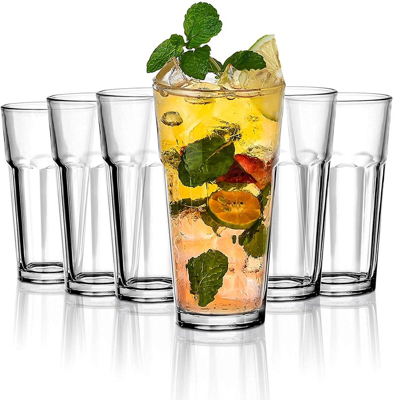 Mevanta 400 ML Water Glass Tumbler Highball Glasses Clear Iced Tea and Glasses for Drinking Cocktail Juice Milkshake Coke Soda Dishwasher 12 400 ML - Image 3