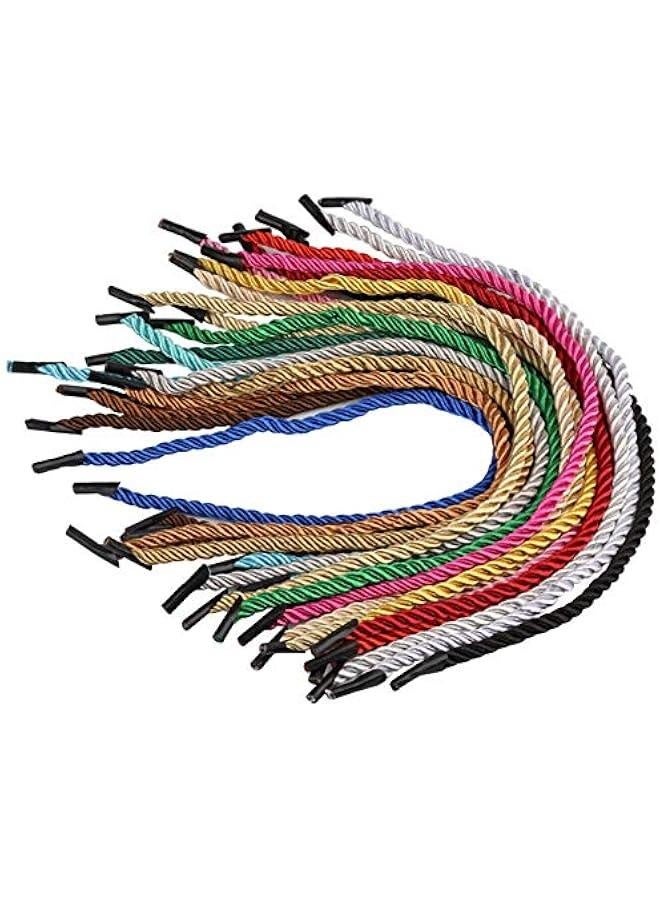 21 PCS 3 Ply Hand Held Polyester Rope Tote Bag 3 Ply Coloured 3 Ply Woven Twisted Rope  - Image 1