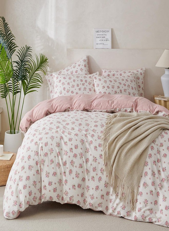 BUPIRD Comforter Queen Set Floral 3 Pieces Soft Cute Fresh Floral Bedding Lightweight Garden Style Floral Botanical Comforter for All Seasons and 2 Pillowcases - Image 1