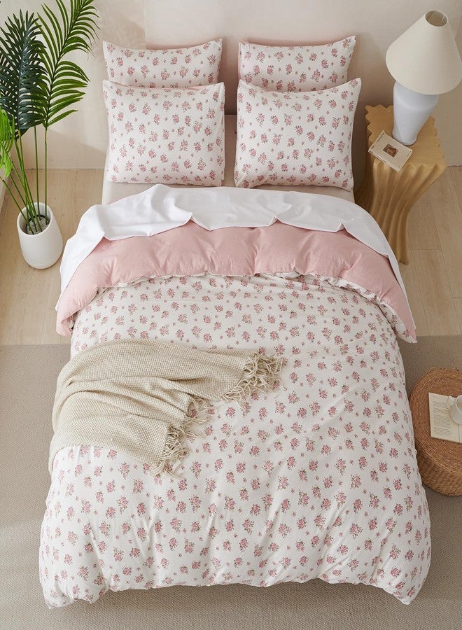 BUPIRD Comforter Queen Set Floral 3 Pieces Soft Cute Fresh Floral Bedding Lightweight Garden Style Floral Botanical Comforter for All Seasons and 2 Pillowcases - Image 5