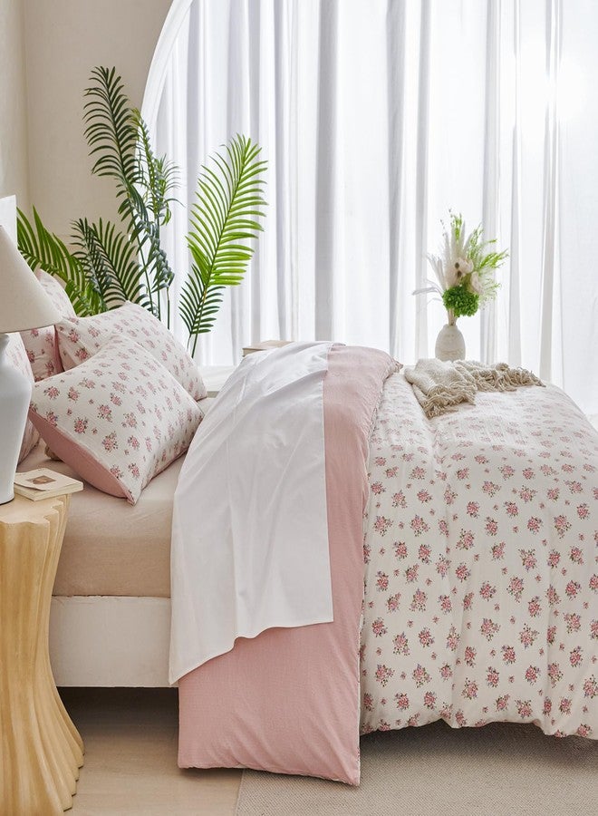 BUPIRD Comforter Queen Set Floral 3 Pieces Soft Cute Fresh Floral Bedding Lightweight Garden Style Floral Botanical Comforter for All Seasons and 2 Pillowcases - Image 4