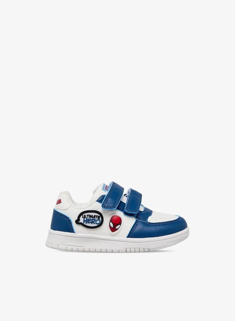 مارفل Boys Spider-Man Applique Hook & Loop Ankle School Sneakers