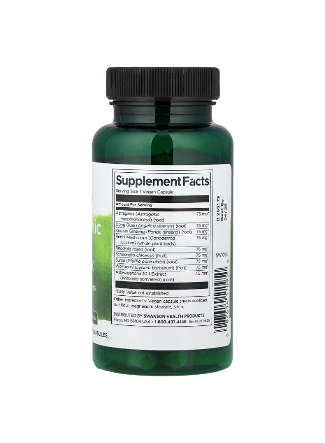 SWANSON Adaptogenic Herbal Complex With Rhodiola Ashwagandha And Ginseng 60 Caps - Image 2