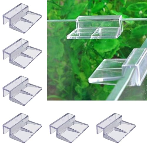 VAYINATO® 6 Pcs Acrylic Aquarium Fish Tank Glass Clossing Top Lid Cover Support Clip Clamp for Rimless Aquarium and Top Open Glass Support Suitable for Tank Thickness (12 MM) by Petzlifeworld - Image 1