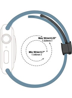 Ocean Magnetic Band D-buckle Silicone Sport Strap Replacement WristBand for Apple Watch SE Series 8/7/6/5/4/3/2/1 (38mm/40mm/41mm)  - Image 5