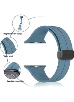 Ocean Magnetic Band D-buckle Silicone Sport Strap Replacement WristBand for Apple Watch SE Series 8/7/6/5/4/3/2/1 (38mm/40mm/41mm)  - Image 2