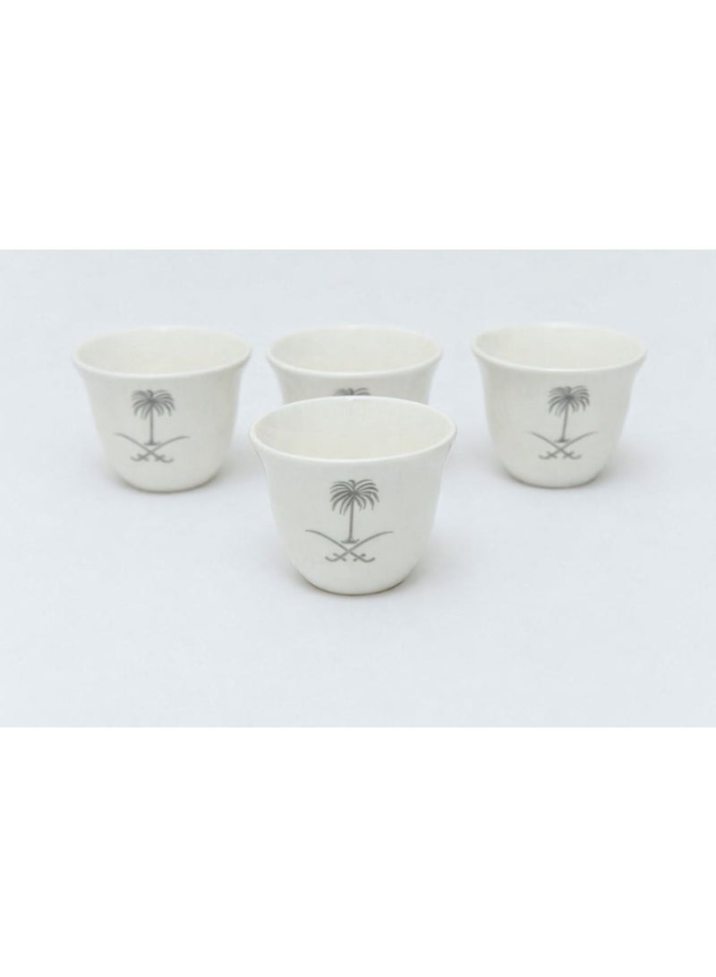 ALSAHAH Arabic Coffee Cups Set of 12 Saudi Traditional Palm and Swords Design Premium Hospitality Cups for Daily Use and Gift - Image 1