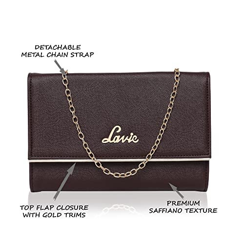 Lavie Women's Small Framed Foldover Clutch | Detachable Chain Sling Strap | Ladies Purse Wallet - Image 2