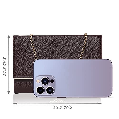 Lavie Women's Small Framed Foldover Clutch | Detachable Chain Sling Strap | Ladies Purse Wallet - Image 3