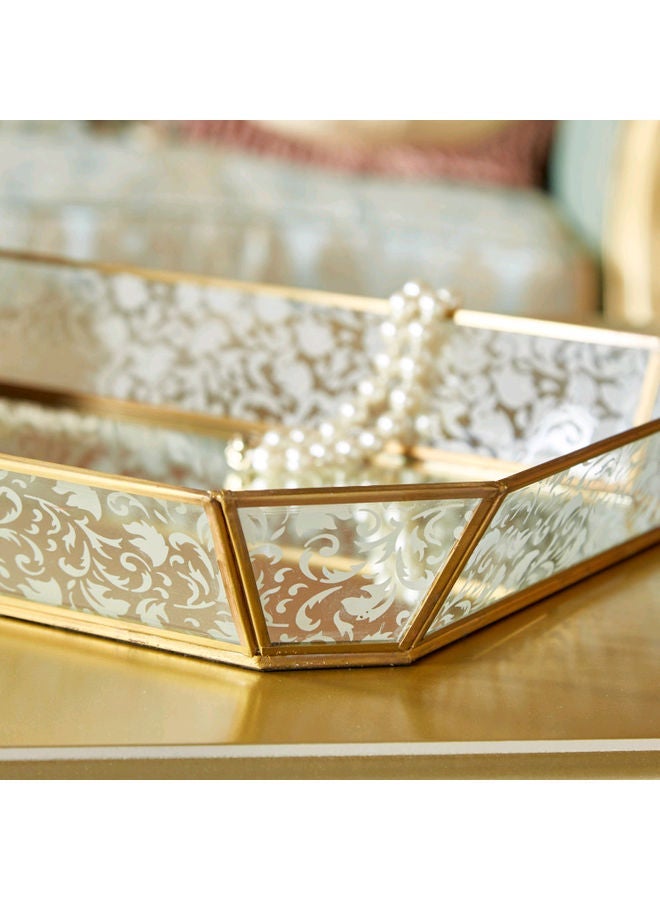 NIBEMINENT Galma Octagonal Decorative Tray Gold  - Image 3