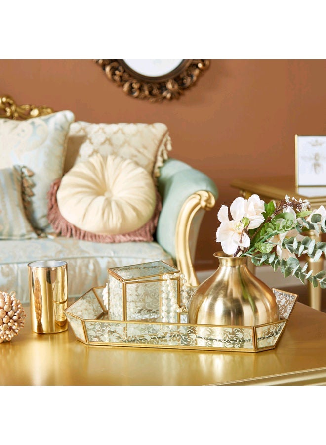 NIBEMINENT Galma Octagonal Decorative Tray Gold  - Image 4