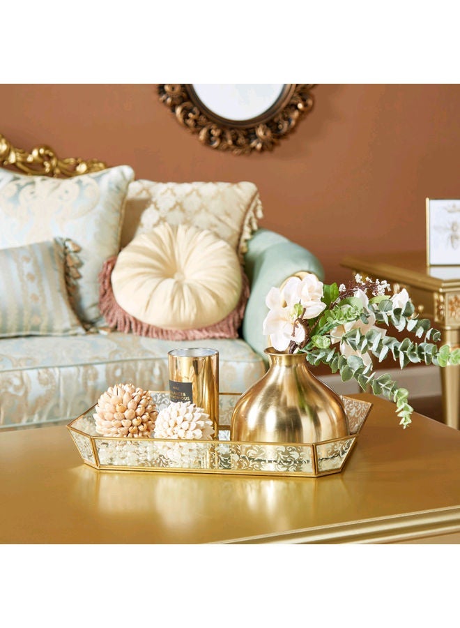 NIBEMINENT Galma Octagonal Decorative Tray Gold  - Image 2