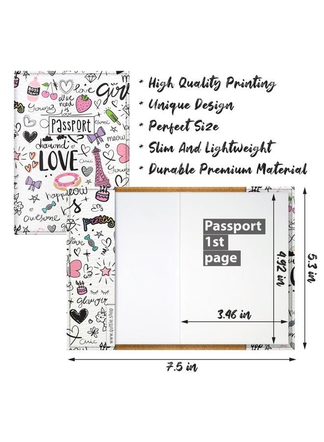 Quttie Passport Cover for Kids, Women and Men, Cute Travel Passport Holder, 16. Paris Pattern, Soft Cover - Image 2