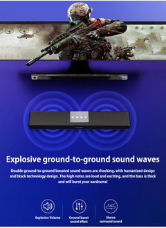 BONKS Computer Speakers with 3.5 mm Aux, Small PC Speakers Powered by USB, Wired USB Desktop Speaker, USB Soundbar for MonitorWith Bluetooth  - Image 4