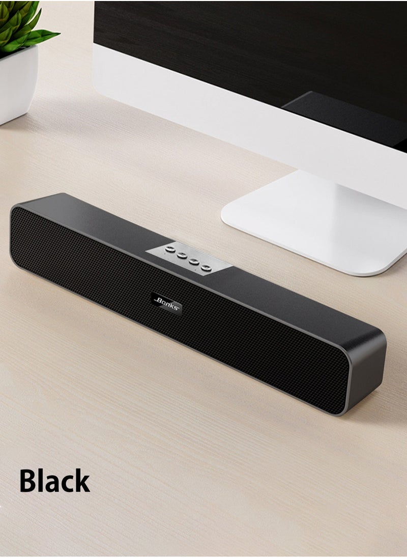 BONKS - Computer Speakers with 3.5 mm Aux, Small PC Speakers Powered by USB, Wired USB Desktop Speaker, USB Soundbar for MonitorWith Bluetooth - Image 1
