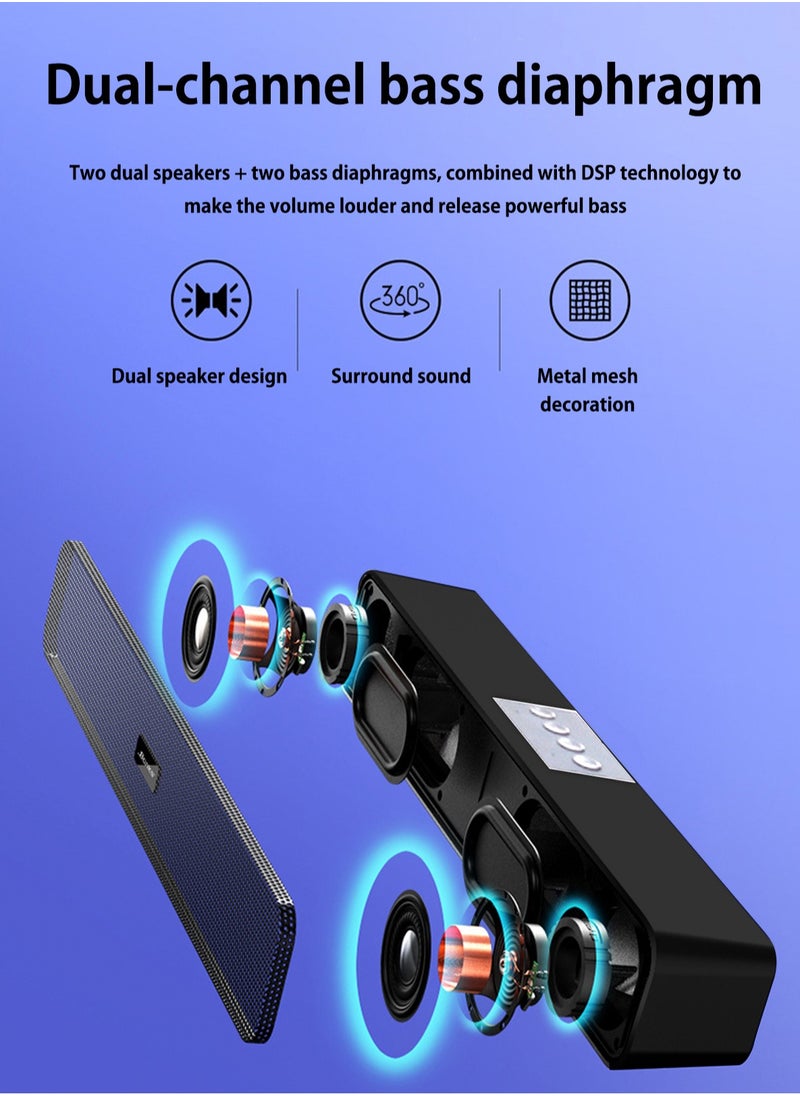 BONKS - Computer Speakers with 3.5 mm Aux, Small PC Speakers Powered by USB, Wired USB Desktop Speaker, USB Soundbar for MonitorWith Bluetooth - Image 1