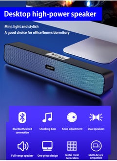 BONKS Computer Speakers with 3.5 mm Aux, Small PC Speakers Powered by USB, Wired USB Desktop Speaker, USB Soundbar for MonitorWith Bluetooth  - Image 2