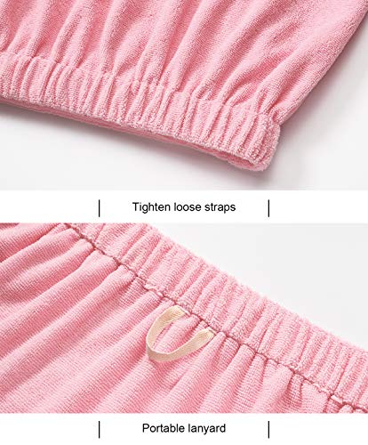 Kniffi Womens Wrap Towel Spa Wraps & Hair Towel Body Wrap Adjustable Closure Bathrobe Pink L - Image 5