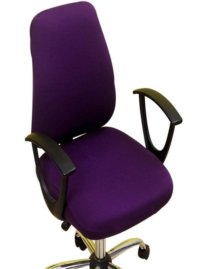 Yangshine Computer Office Chair Cover, Split Protective & Stretchable Rotating Armchair Slipcover, Washable Dining Chairs Covers (Purple) - Image 1