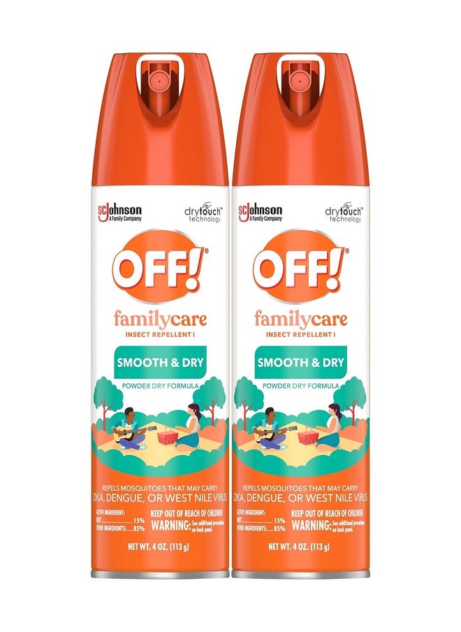 OFF! Family Care Insect & Mosquito Repellent Bug Spray Containing 15% Deet Protects Against Mosquitoes 4 Oz 2 Count  - Image 1