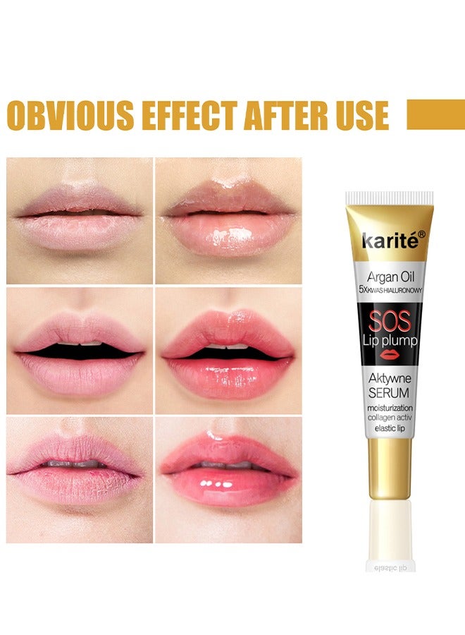 كاريت Lip Plumper, ملمع الشفاه الطبيعي للعناية بالشفاه، ترطيب الشفاه، محسن الشفاه ومصل العناية بالشفاه لشفاه أكثر نعومة، تقليل لين الناعم، الاستخدام ليلا ونهارا - Image 5