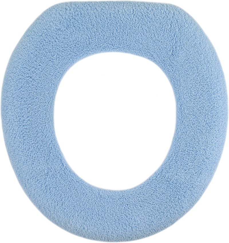 Warm-n-Comfy Soft Toilet Seat Cover - Plush & Thick Fabric Toilet Seat Warmer for Round & Elongated 14x18" Toilet Seats - Reusable, Machine-Washable, Easy-Install - Gift-Ready Packaging - Sky Blue - Image 1