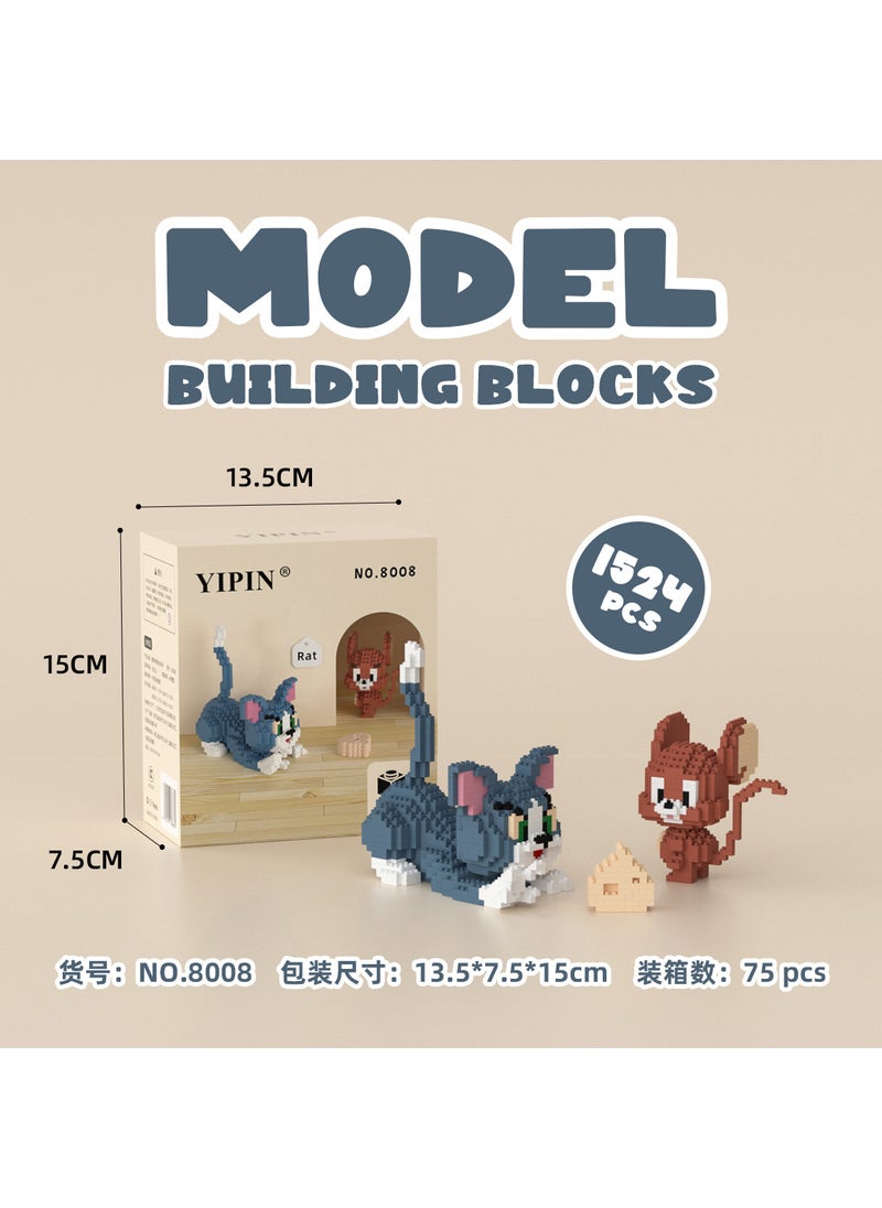 null - Cat and mouse assembled small pellet bricks compatible Lego gifts childrens educational microparticle toy ornaments wholesaleCat and mouse combination Cat and mouse combination - Image 1