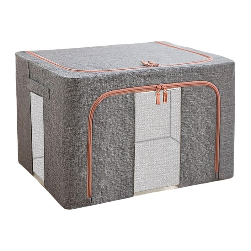 CHICAGOZONE CHICAGOZONE Clothes Storage Bag Organizer 66L Clear Window for Toys Bed Sheets Comforter Gray Storage Boxes  - Image 3