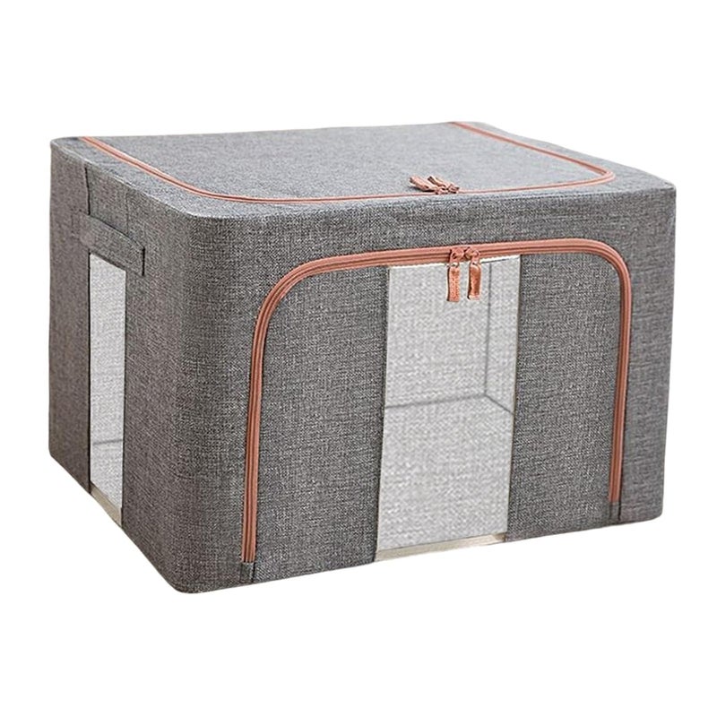 CHICAGOZONE CHICAGOZONE Clothes Storage Bag Organizer 66L Clear Window for Toys Bed Sheets Comforter Gray Storage Boxes  - Image 2